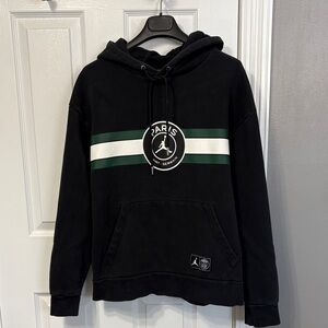Jordan Black Hoodie with Green and White Accents